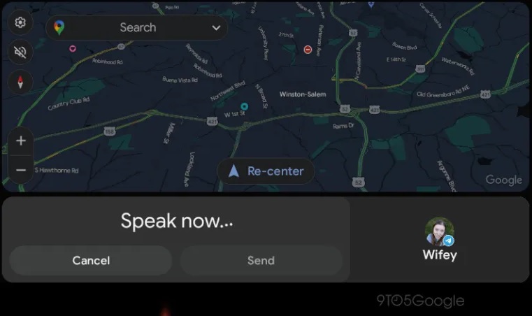 Android Auto's redesigned voice replies produces a new UI at the bottom of a driver's display.