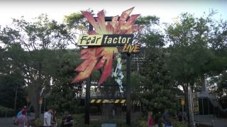 The signage outside of the entrance to Fear Factor Live at Universal Studios Florida.