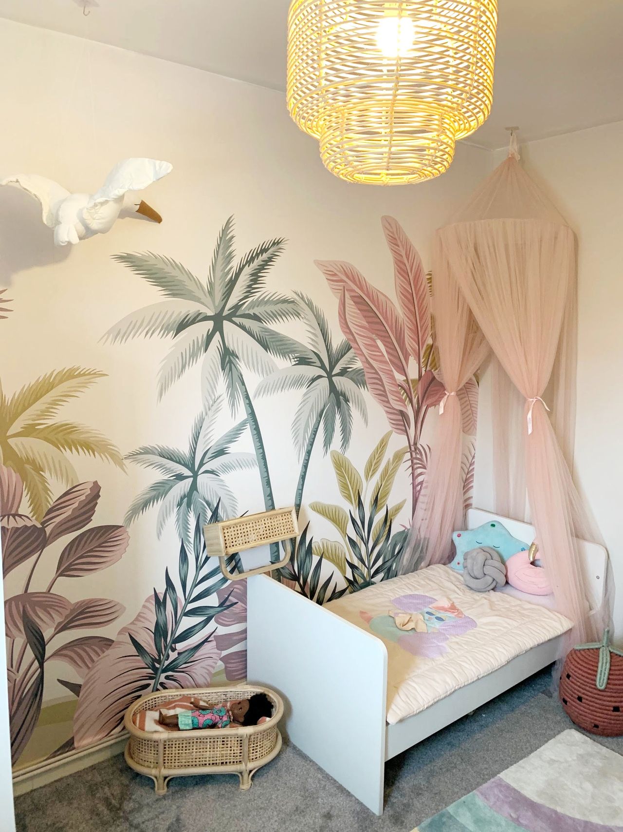 boho tropical themed kids room