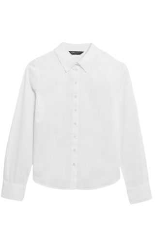 M&S Cotton Rich Fitted Collared Shirt