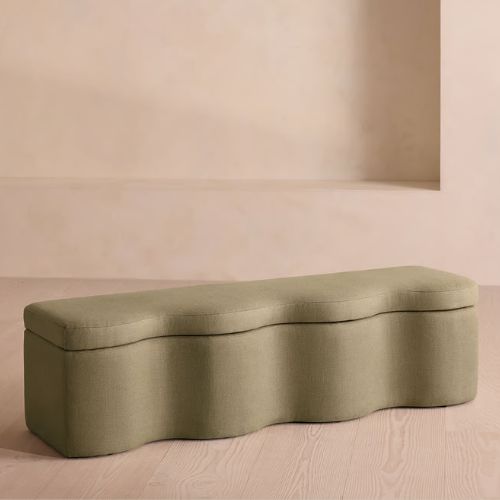 Eli Storage Bench, Linen, Sage