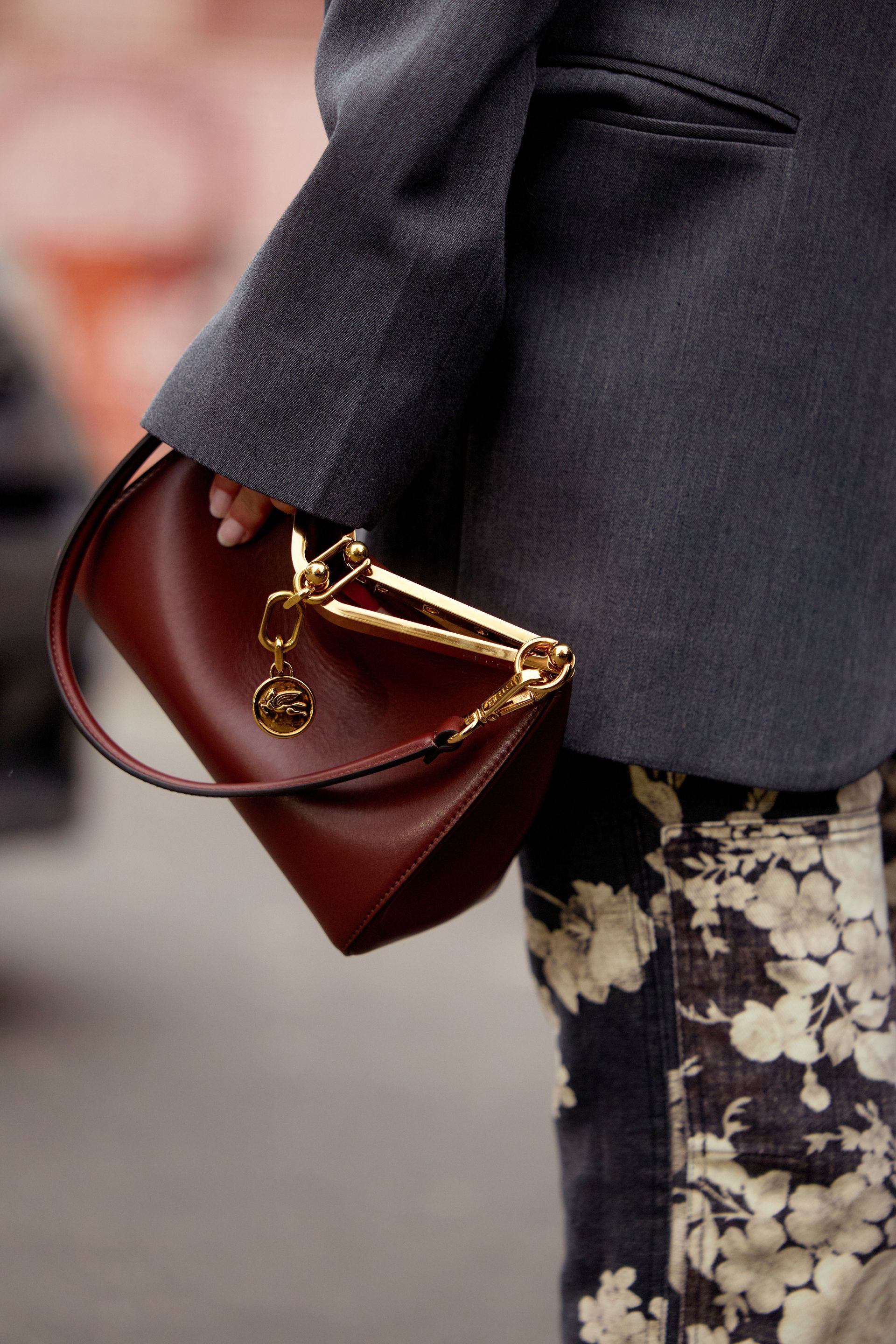 Milan Fashion Week Street Style Burgundy Bags