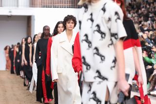 Models walk the runway during the Stella McCartney Womenswear Fall Winter 2023-2024 show as part of Paris Fashion Week on March 06, 2023 in Paris, France
