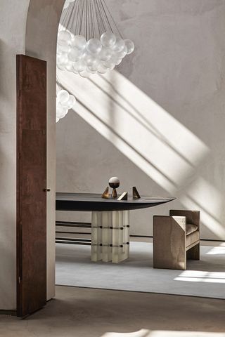 minimaluxe dining table with incense burner