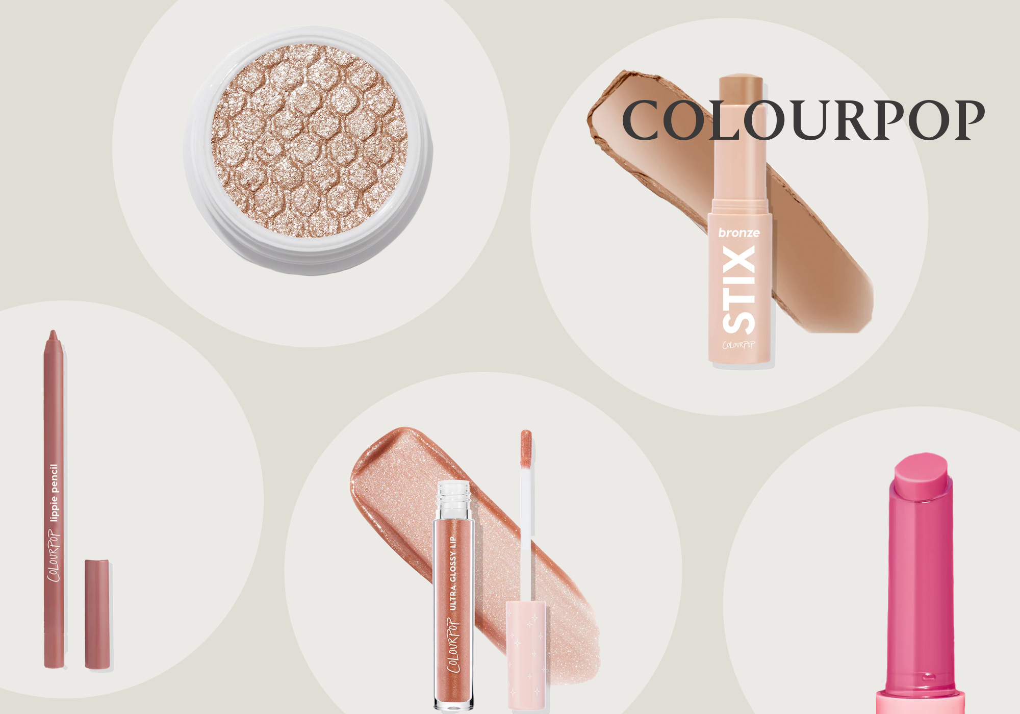 Collage of ColourPop beauty products