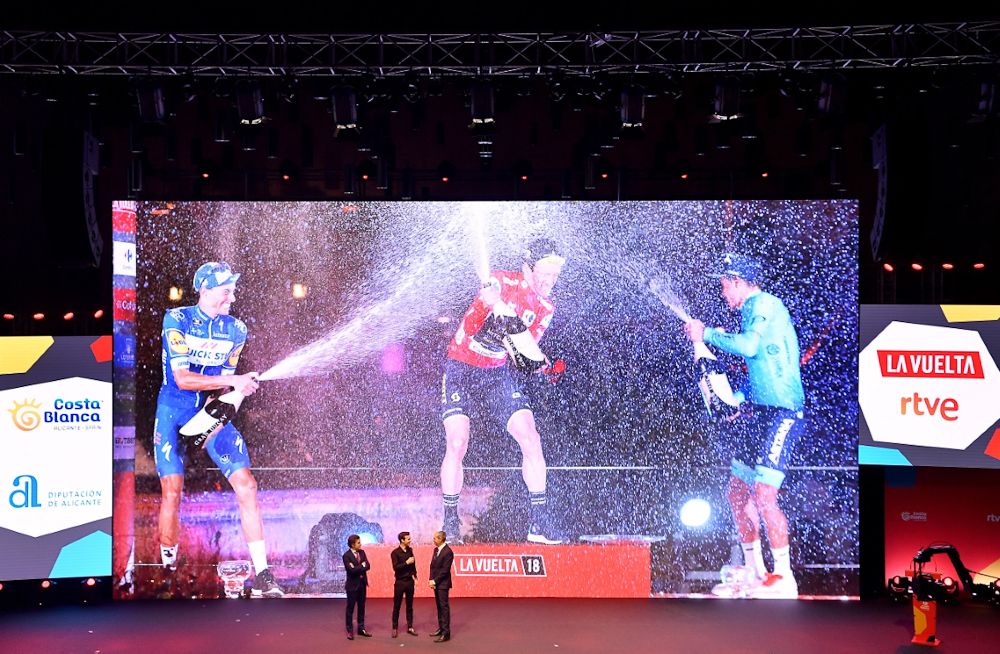Big pictures on stage at the 2019 Vuelta a Espana route presentation