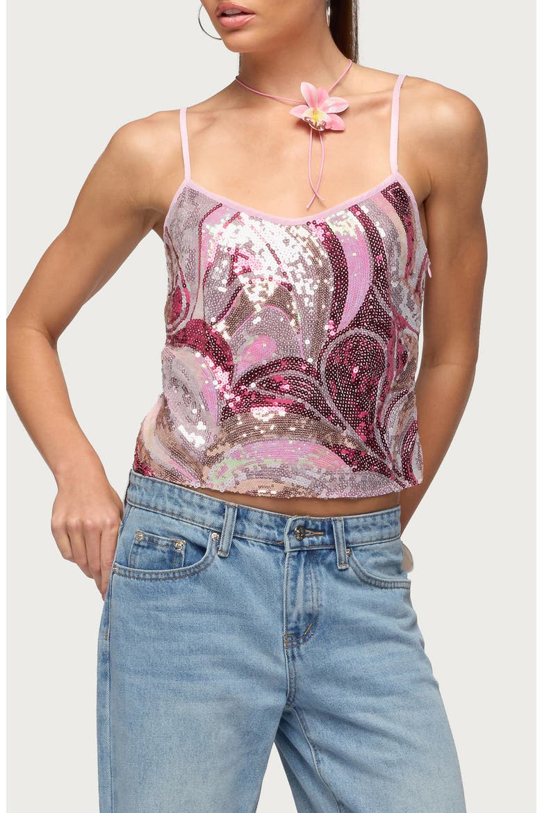 Ceren Abstract Sequin Camisole