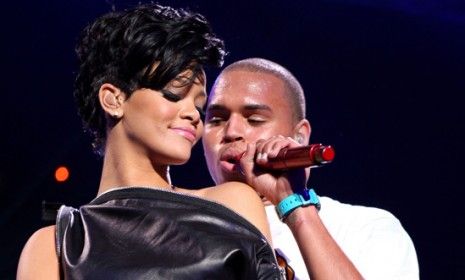 Rihanna and Chris Brown perform in 2008, just months before Brown was arrested for assaulting his then-girlfriend on their way to the 2009 Grammys.