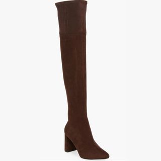 brown thigh-high boots