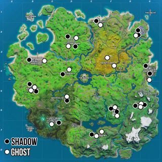 Fortnite GHOST and SHADOW dropboxes locations map