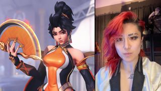 Fareeha Anderson next to the character the voice, Anran