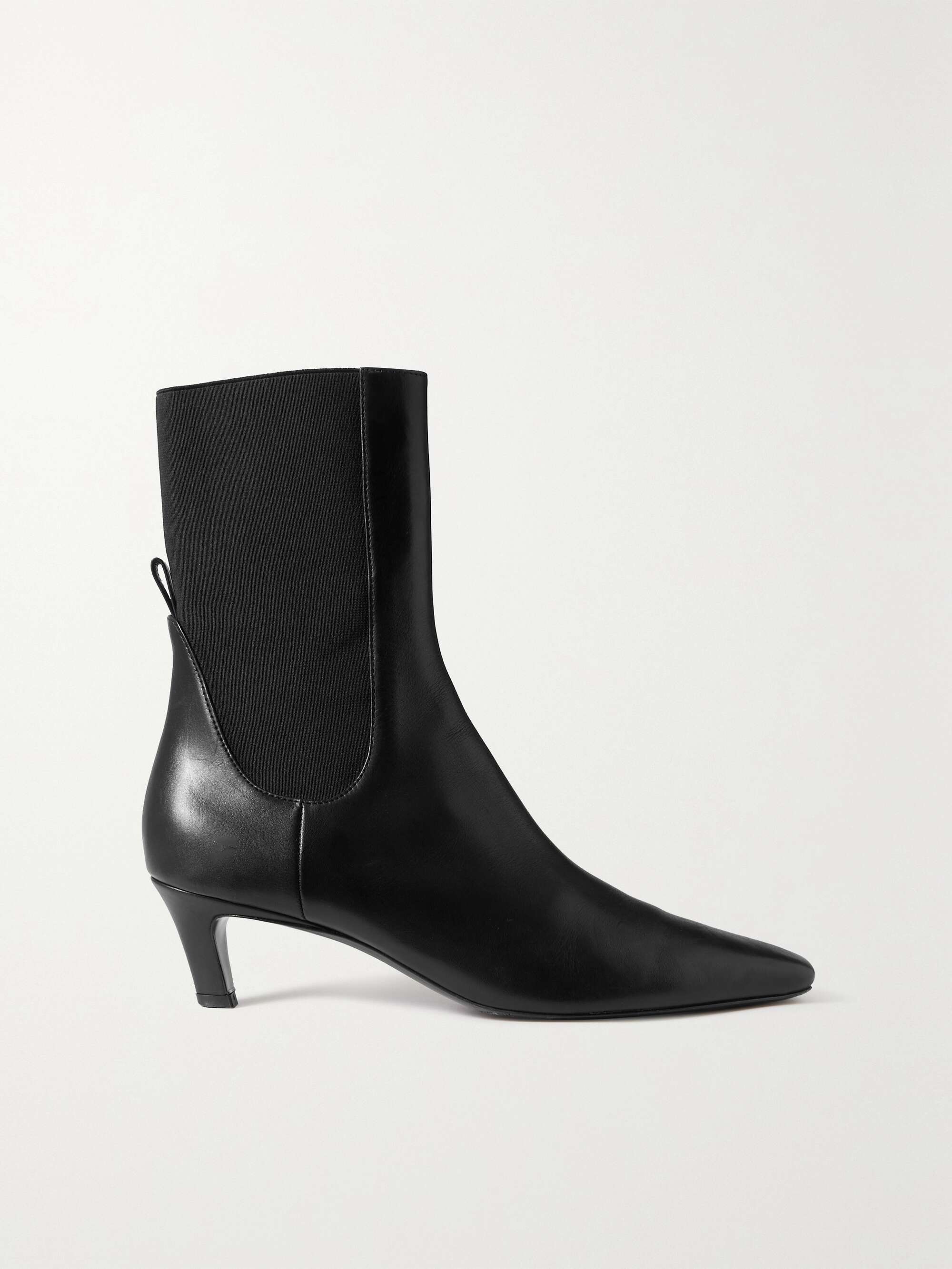 The Mid Heel Leather Chelsea Boots