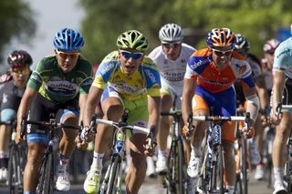 Peter Sagan (Liquigas-Cannondale) edges Heinrich Haussler (Garmin - Barracuda), left, and Michael Matthews (Rabobank), right, for Stage 4 victory at the Amgen Tour of California