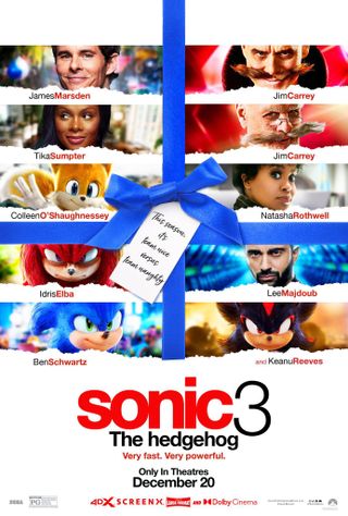 Sonic the Hedgehog 3 Christmas film parody poster