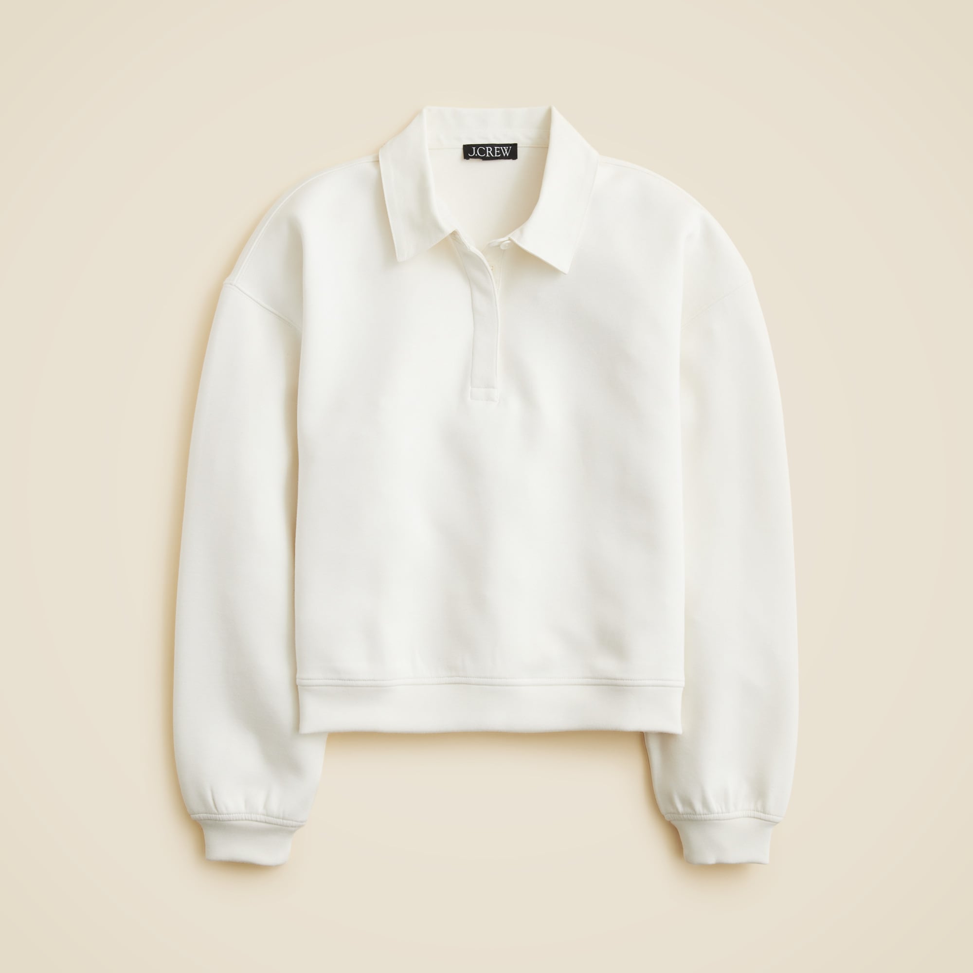 Scuba-Knit Polo Sweatshirt