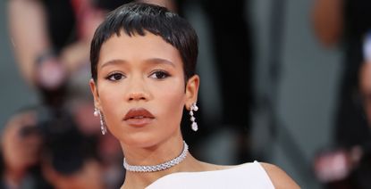 aylor Russell attends the &quot;The Room Next Door&quot; red carpet during the 81st Venice International Film Festival on September 02, 2024 in Venice, Italy