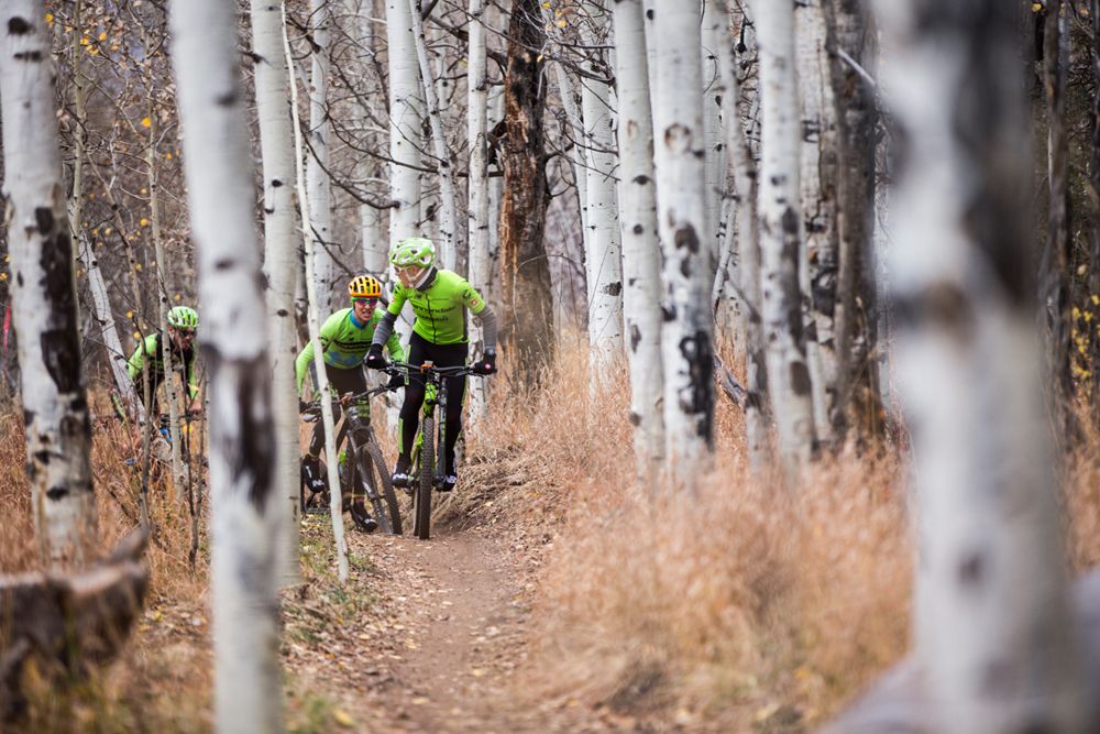 The Cannondale Garmin riders during an off-season ride in Apsen