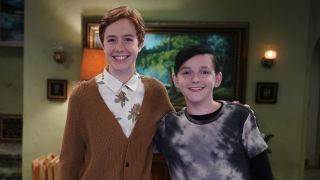 Ames McNamara and Travis Burnett behind the scenes on The Conners