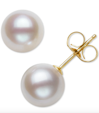 Cultured Freshwater Pearl Stud Earrings (7mm) in 14k Gold: $150