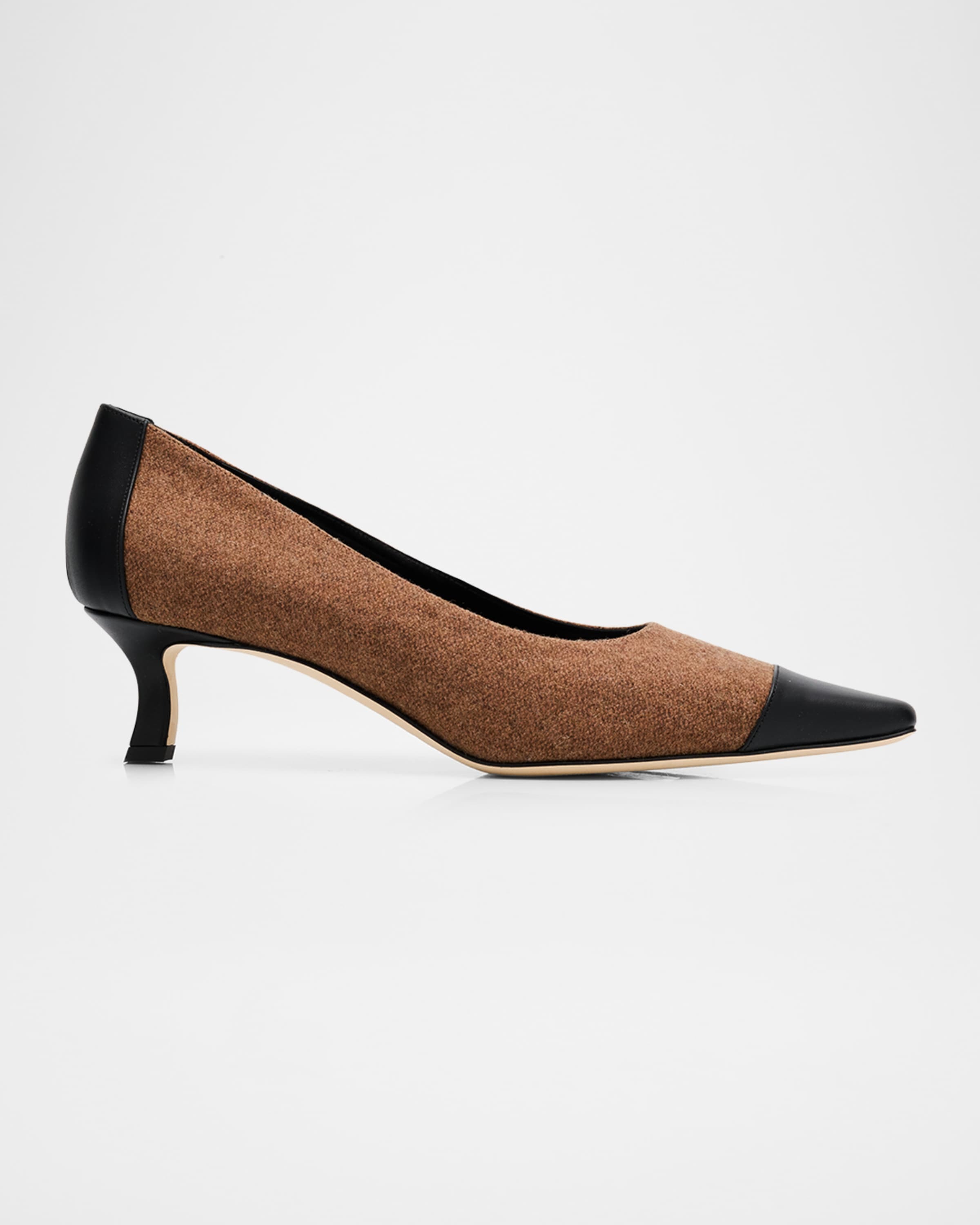 Manolo Blahnik, Mionel Wool Bicolor Pumps