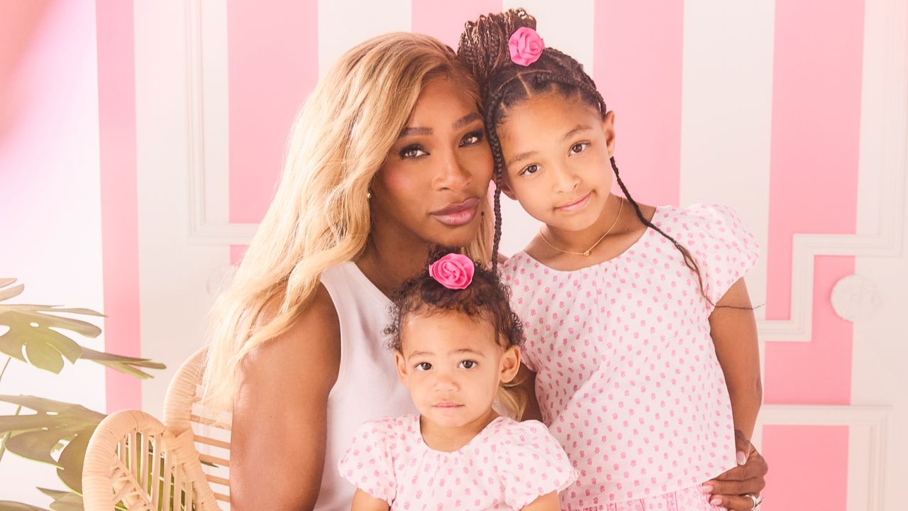 Serena Williams with her children in her janie and jack collection