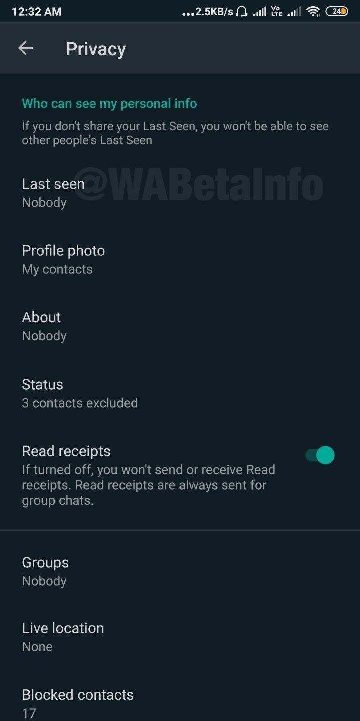 WhatsApp Beta Dark Mode