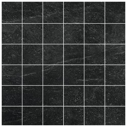 Wickes Boutique Lava Black Matt Porcelain Wall &amp;amp; Floor Mosaic Tile Sheet