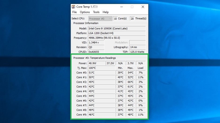 How to check your PC's CPU temperature step 10: Open Core Temp and check CPU core temperatures at the bottom of the app