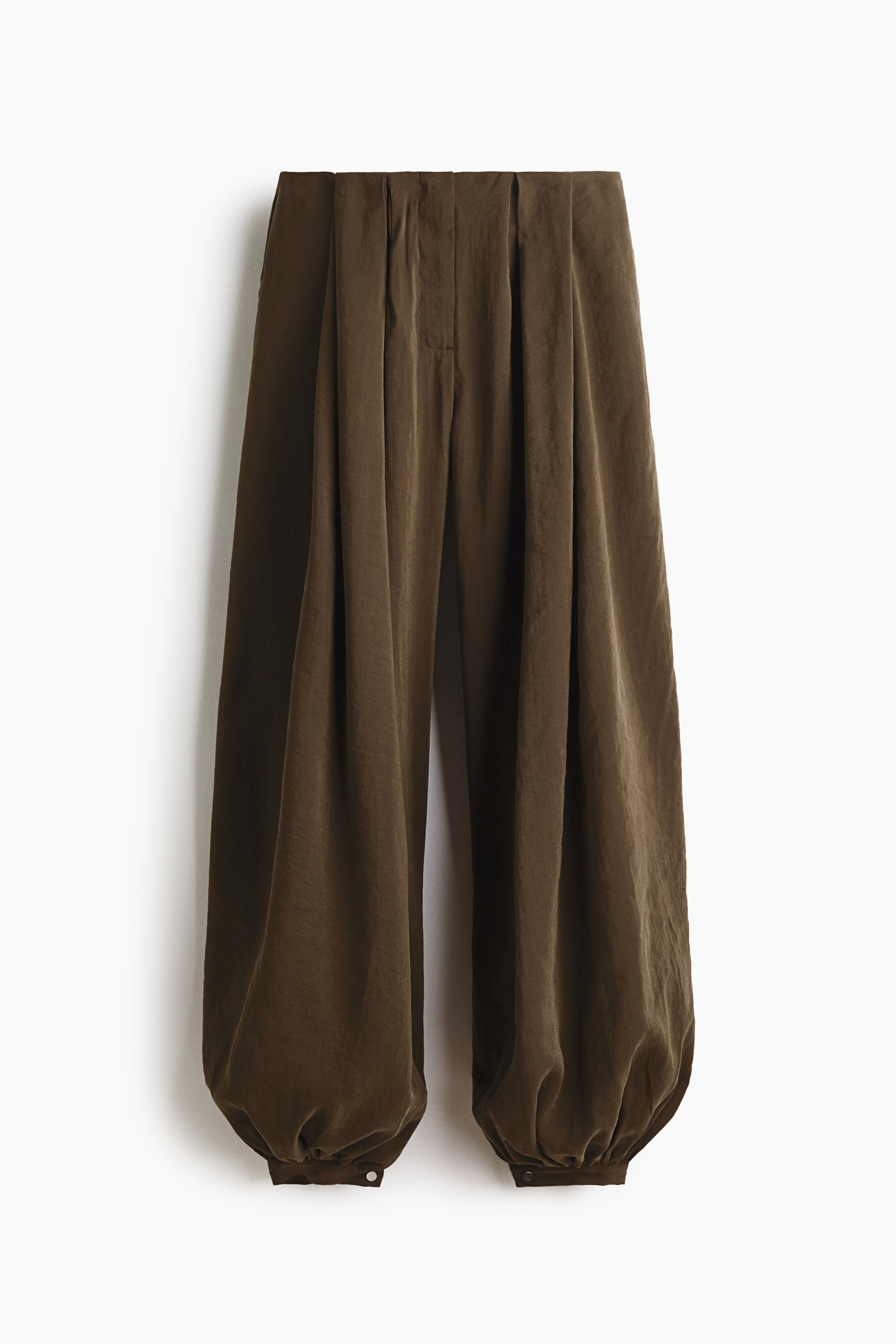 Balloon-Leg Modal Pants - Dark Khaki Green
