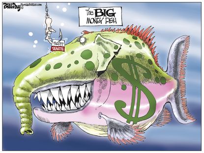 Political cartoon U.S. Rick Scott Florida senate race