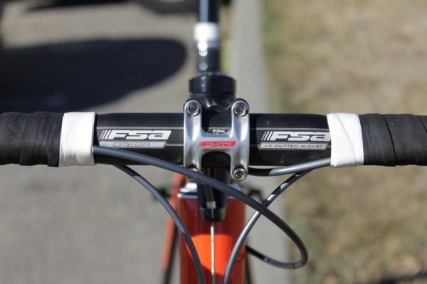 Trebon prefers an alloy bar and seatpost