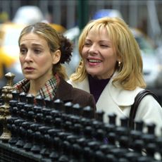 Sarah Jessica Parker and Kim Cattrall film Sex And The City in New York City