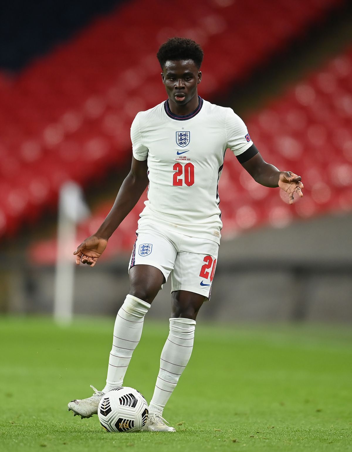 Bukayo Saka impressed for England during the November international break.