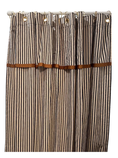 Frilly Ticking Stripe Shower Curtain 