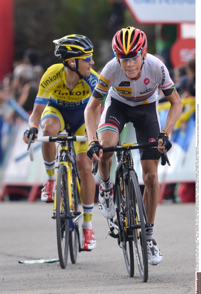 Louis Meintjes (MTN-Qhubeka) sprints for the line