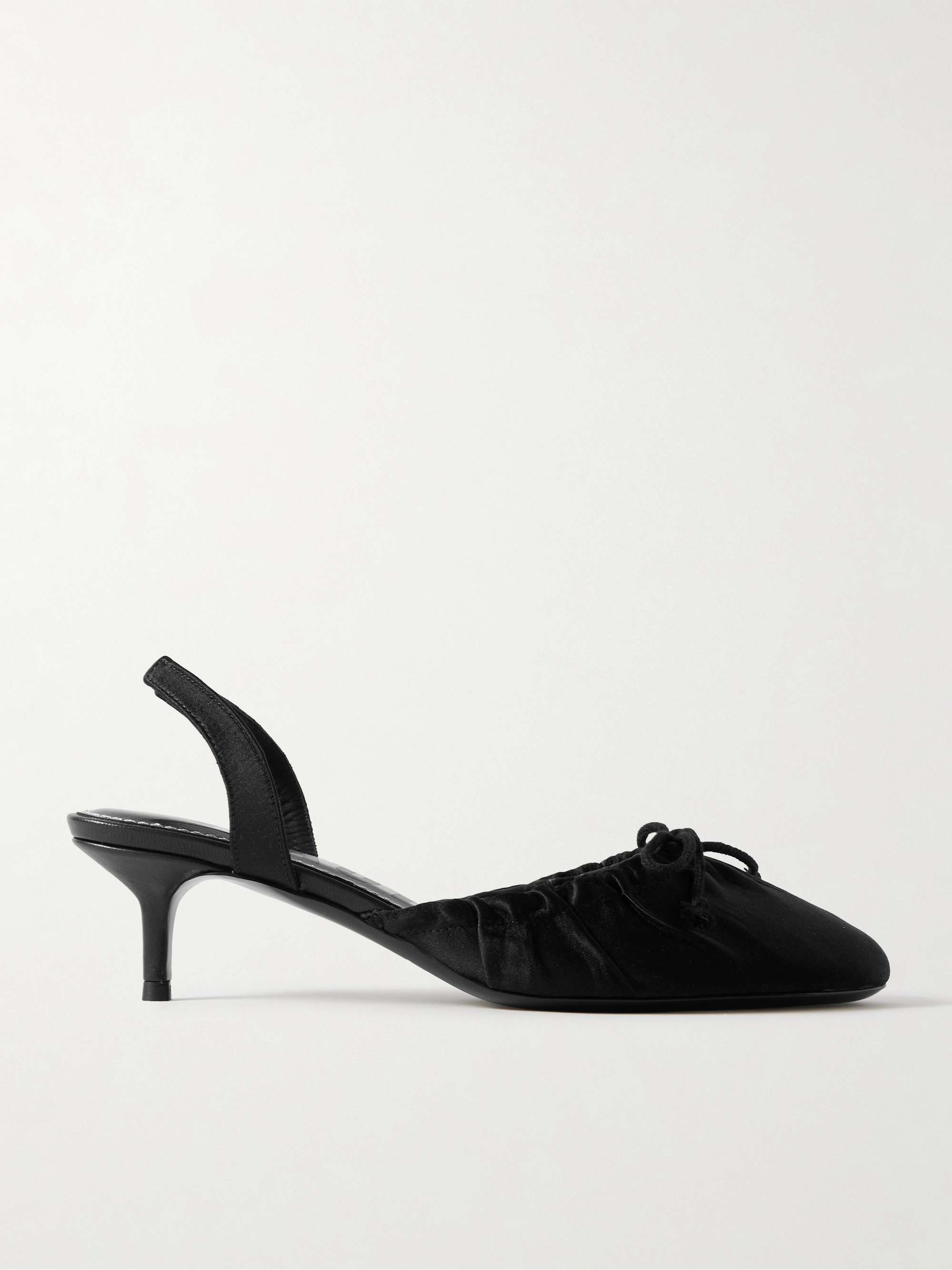 Alba Gathered Satin Slingback Pumps