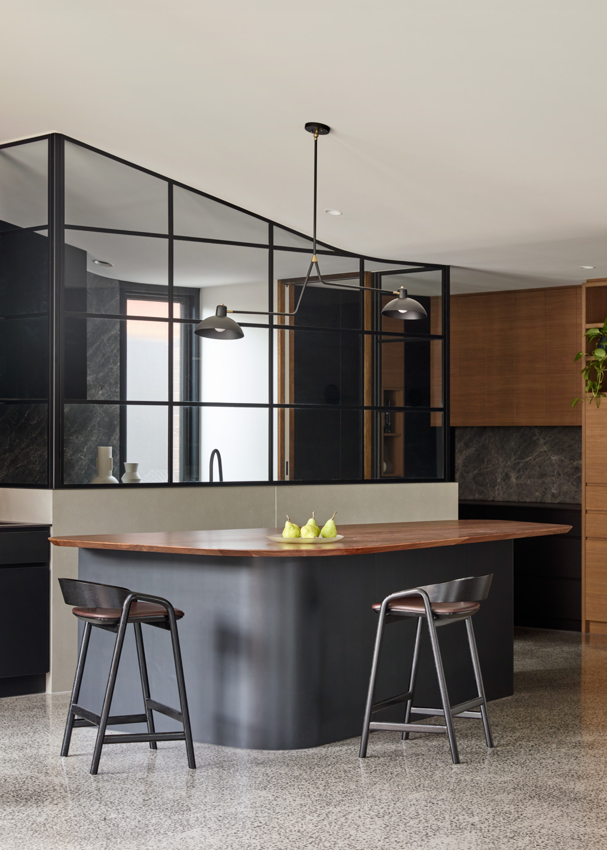 A butcher&#039;s countertop in the kitchen