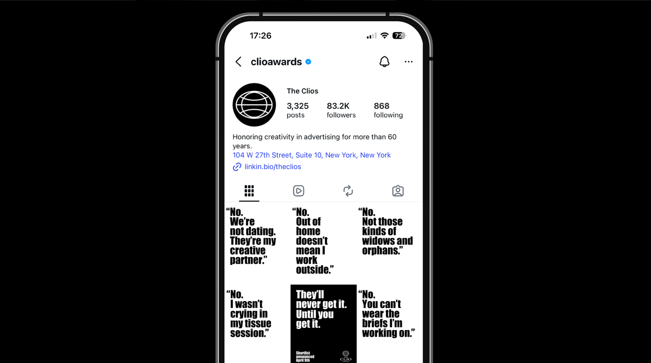 Clios branding campaign with the tagline "they'll never get it. Until you get it.