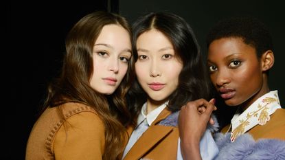 three models with shiny sleek hair