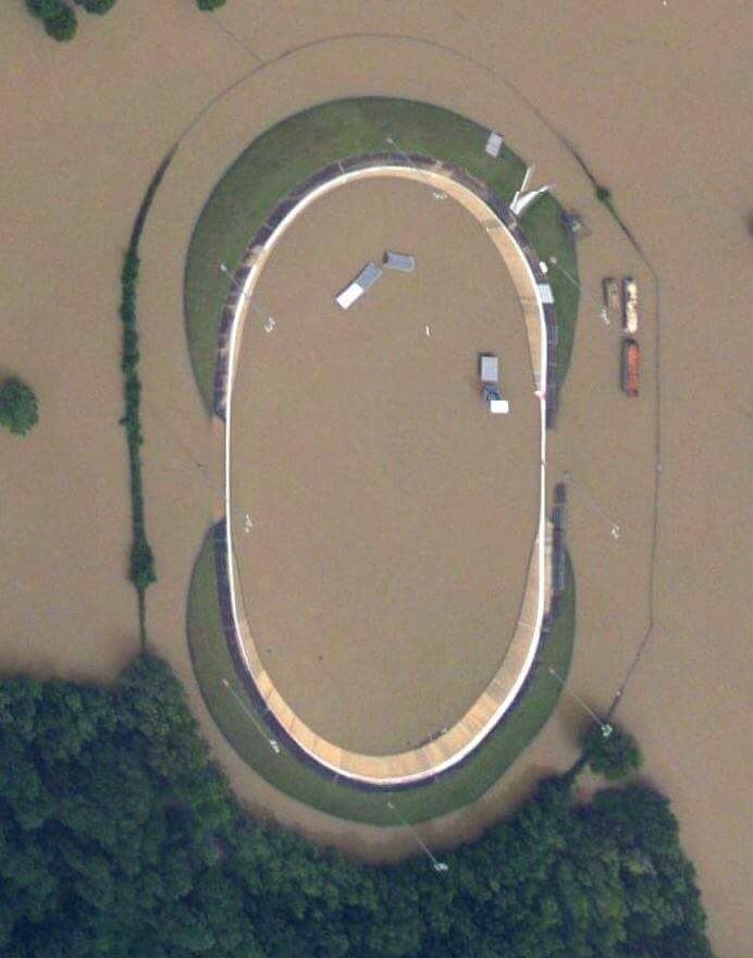 Houston's velodrome is flooded in the aftermath of Hurricane Harvey
