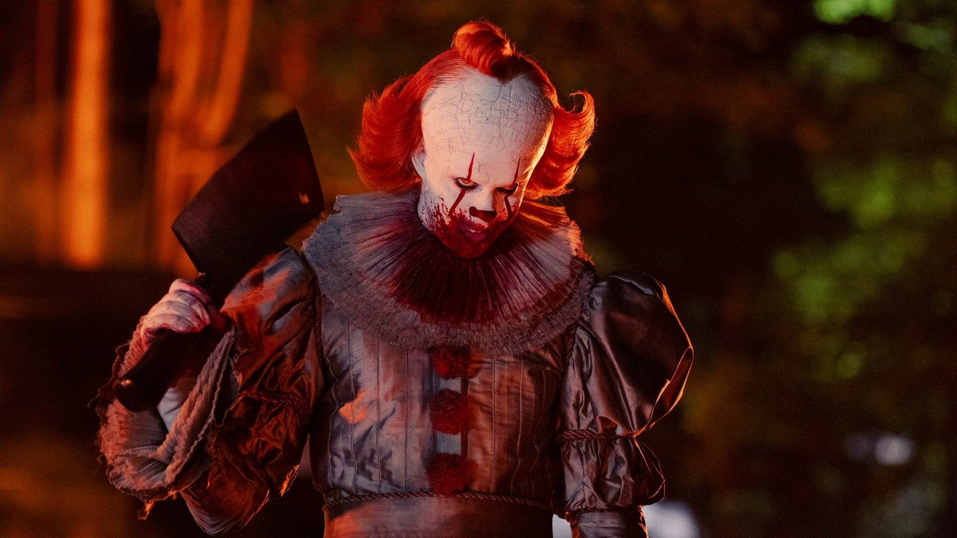 Bill Skarsgard as Pennywise the Dancing Clown in It: Welcome to Derry
