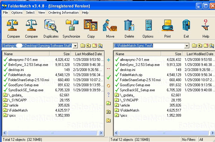 compare and sync folders windows