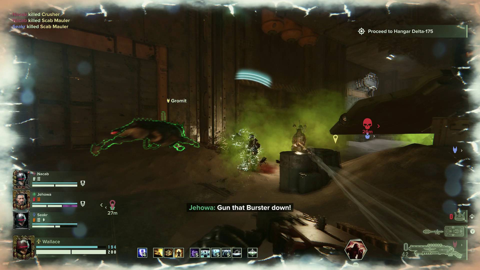 Warhammer 40,000: Darktide arbitrator cyber-mastiff leaping