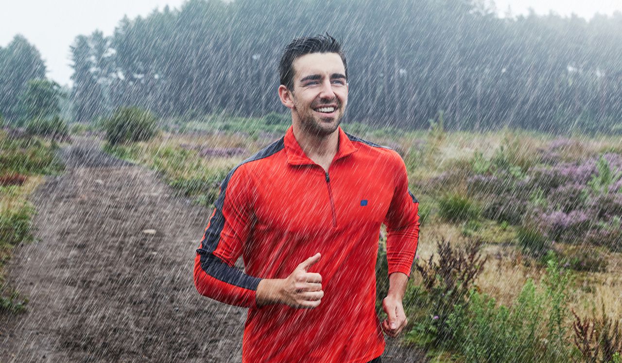 running in the rain