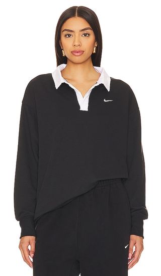Essential Oversized Long Sleeve Polo