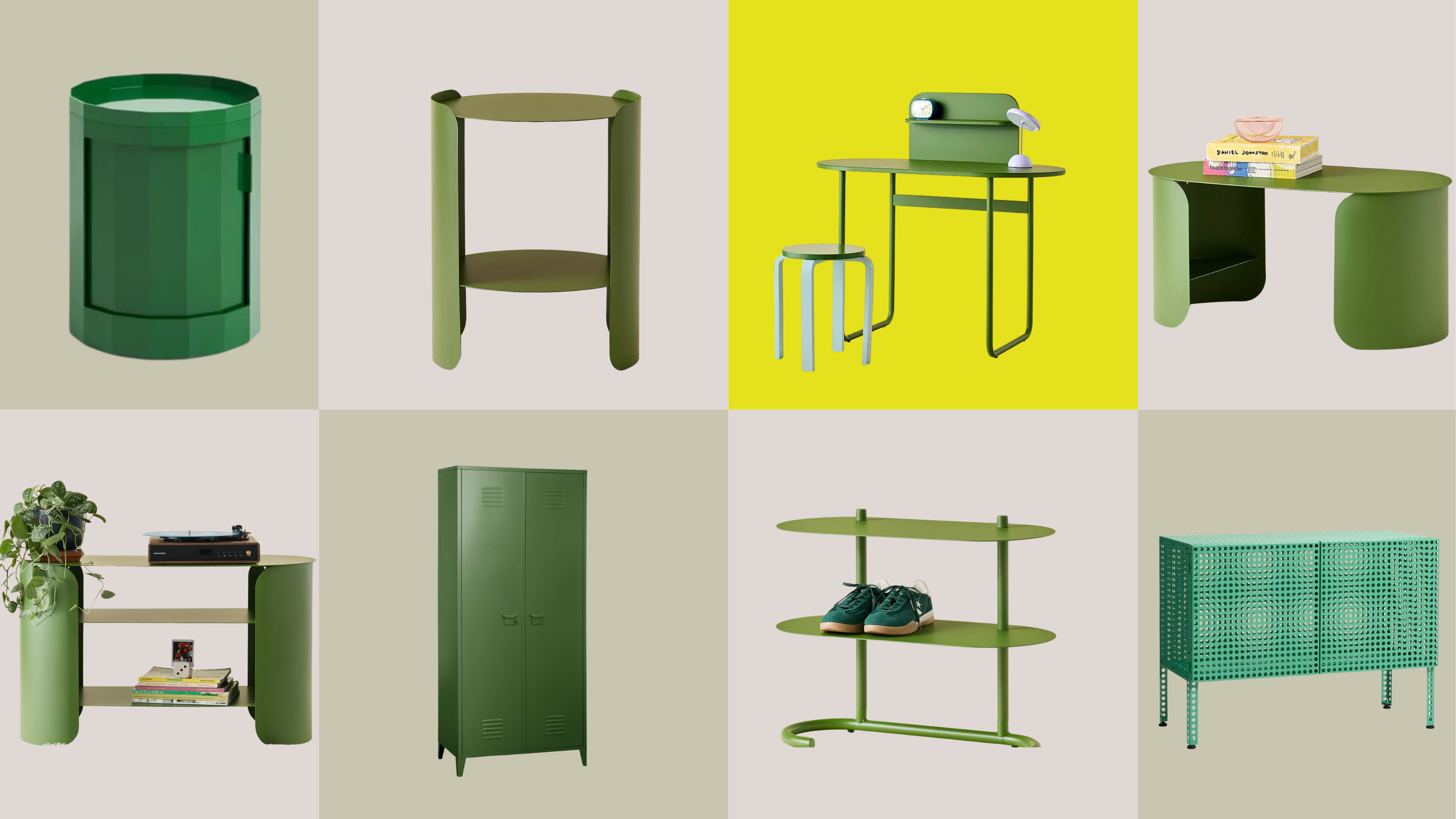 green storage pieces