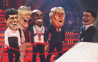 Ever dreamed of watching people running around like headless chickens while wearing huge rubber masks of famous people?!