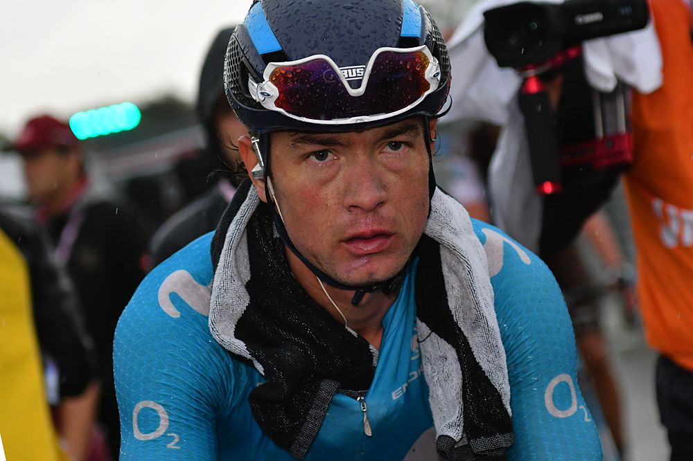 Carlos Betancur (Movistar) after the stage 12 finish at the Giro d'Italia