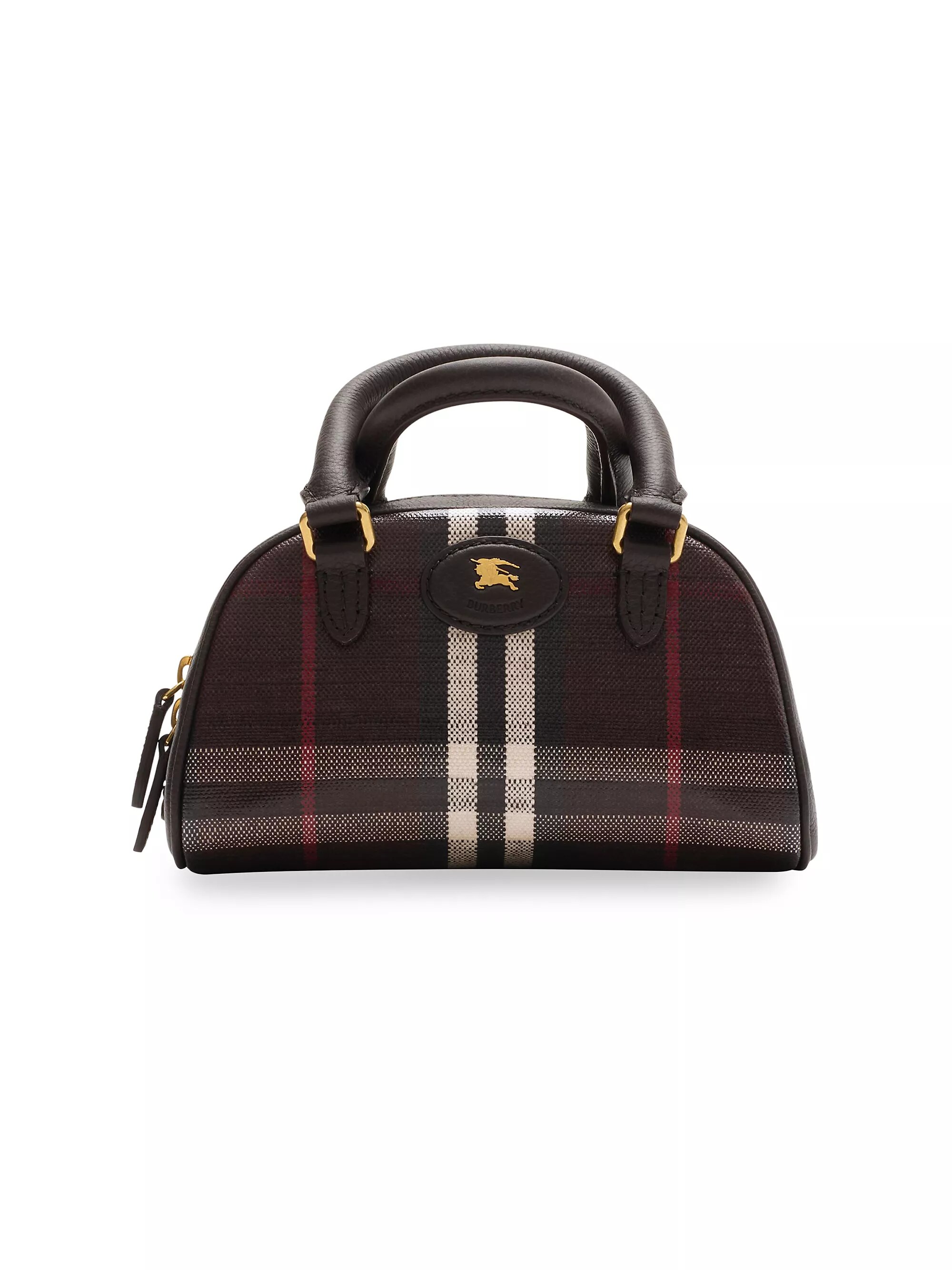 Mini Highlands Bowling Check Leather Top Handle Bag