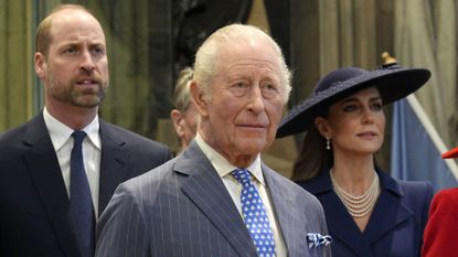 L-R: Prince William, King Charles and Kate Middleton attend the 2026 Commonwealth Day Service, Westminster Abbey